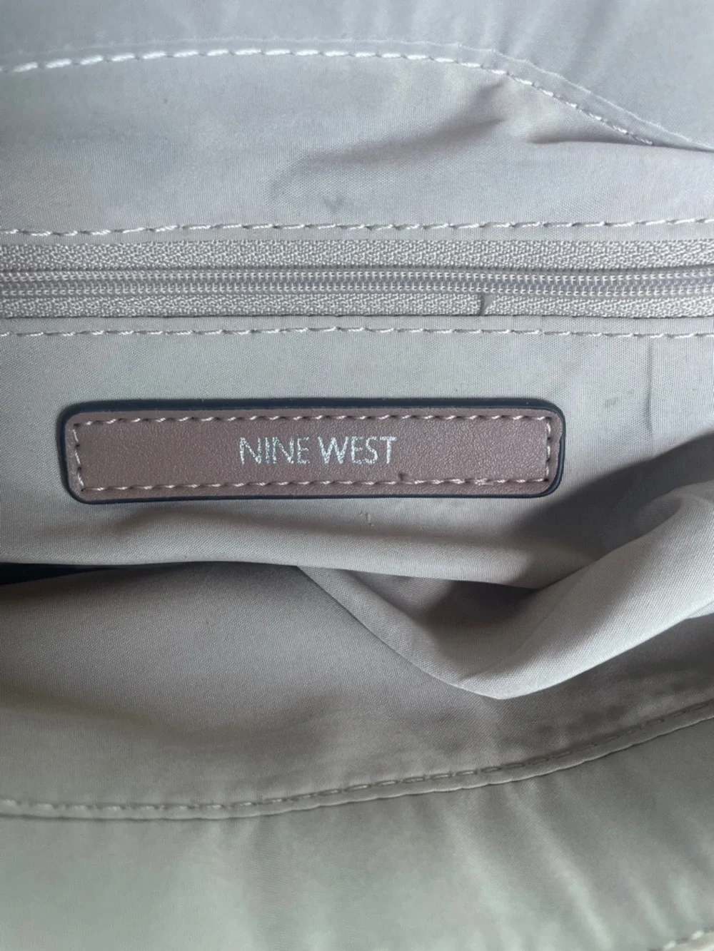 Nine West Cream and Brown Patterned Satchel